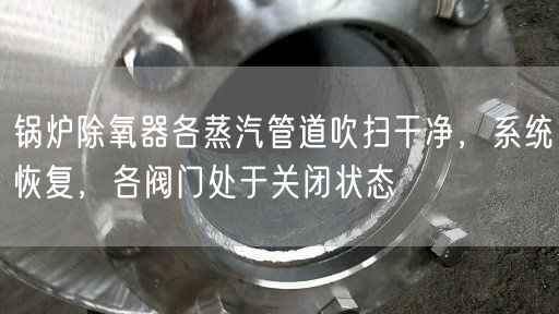 鍋爐除氧器各蒸汽管道吹掃干凈，系統(tǒng)恢復(fù)，各閥門處于關(guān)閉狀態(tài)